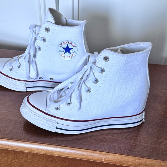 Converse Chuck Taylor All Star Hidden Wedge Platform White Sneaker - Picture 6 of 7